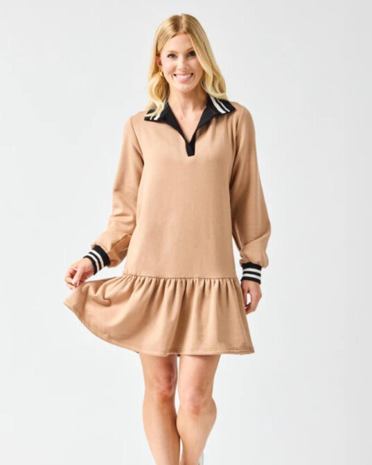 Mary Square Alisson Dress in Latte