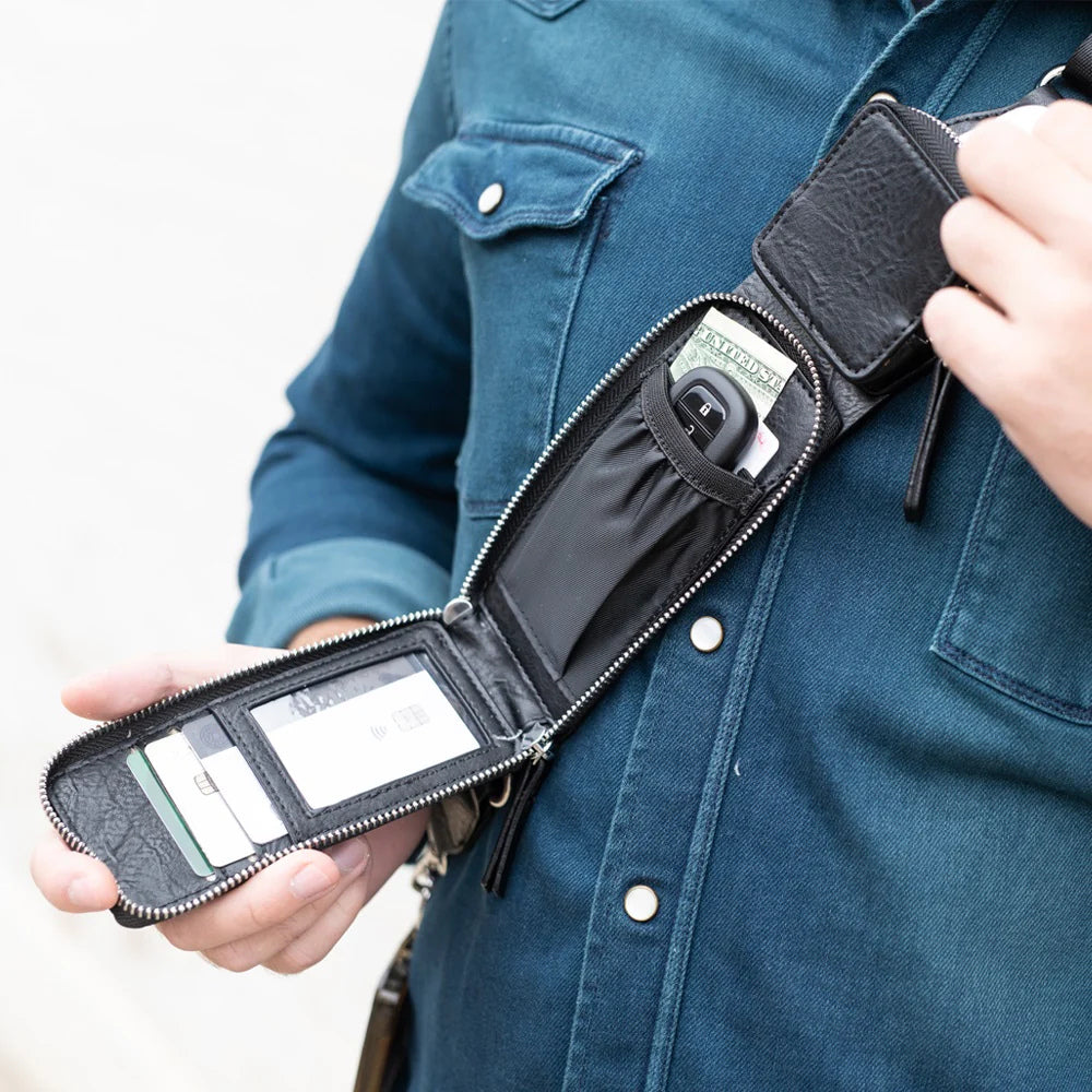 Save The Girls Zip & Clip RFID Strap in Black