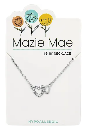 Mazie Mae Silver Interlocking Hearts Necklace