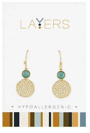 Layers Gold Pacific Ocean & Delicate Mesh Dangle Earrings