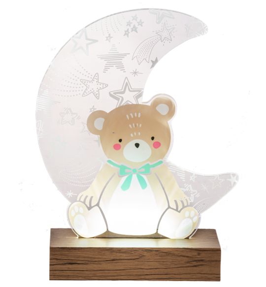 ME191656 Ganz LED Light Up Bear w/Moon Figurine