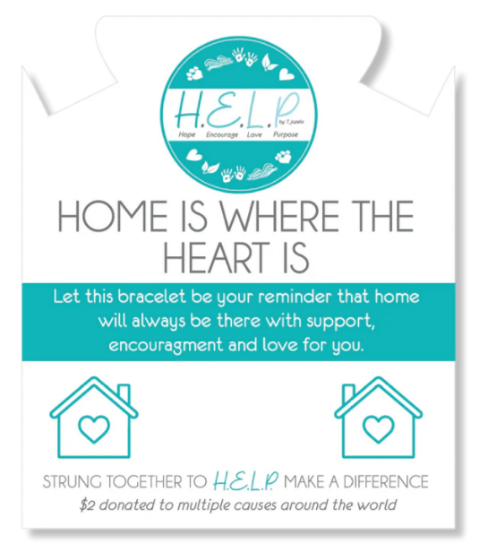 T. Jazelle Home Heart Charm with White Cats Eye Bracelet