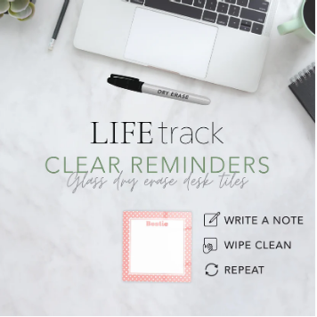 Glass Dry Erase Tile - Pink Polka Dots Bestie