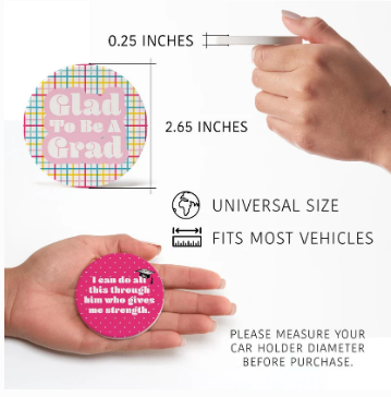 Glad To Be A Grad Car Coasters