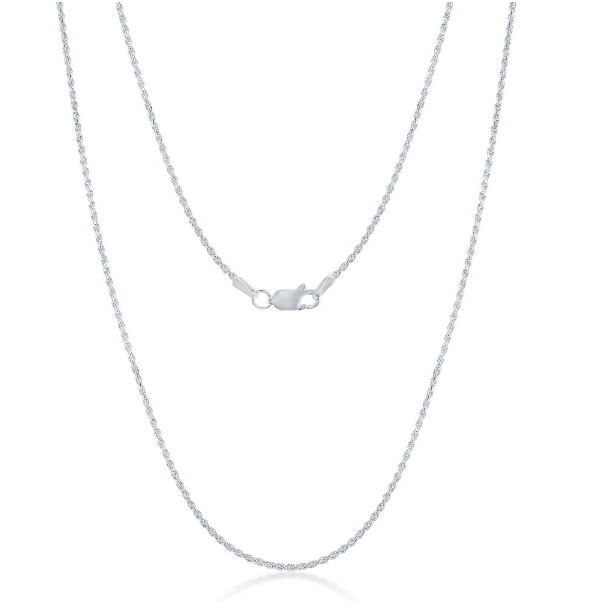 Sterling Silver 1.5mm Rope Chain - 10"