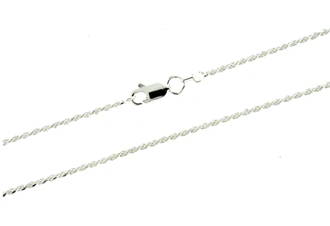 Sterling Silver 1mm Diamond Cut Rope Chain - 14"