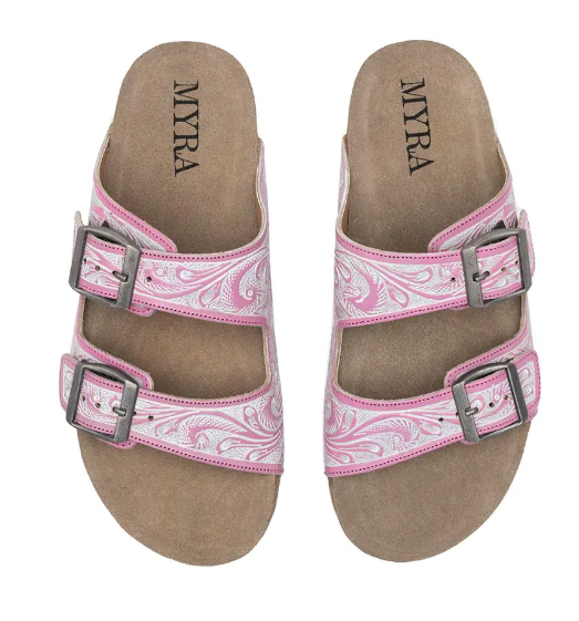 Blossom Glimmer Hand Tooled Sandals
