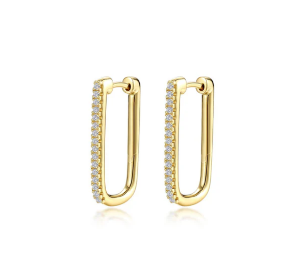Lafonn 25mm x 14.3mm Rectangle Hoop Earrings
