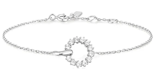 Ania Haie Silver Interlinked Circles Pave Bracelet