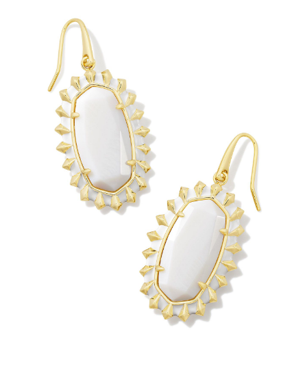 9608871312 Kendra Scott Dani Drop Earrings in Gold White Mother of Pearl