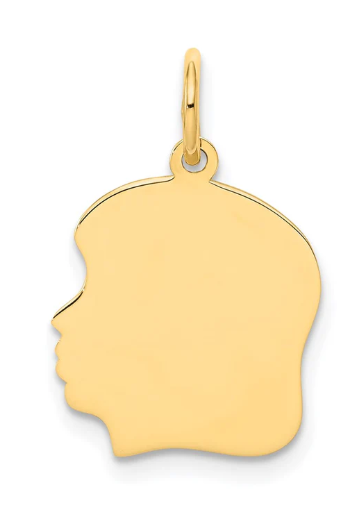 GD0341 Gold Filled Girl's Head Charm Small
