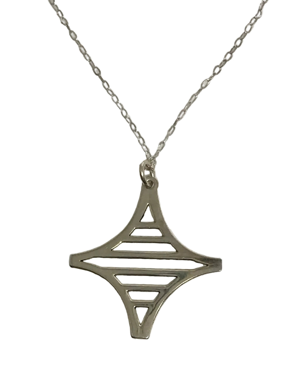 HG143-26-18 G2 Silver Sterling Silver Legare Street Diamond Shaped Necklace Large 0