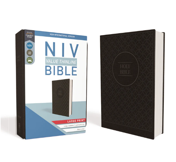 NIV Thinline Bible, Large Print in Black