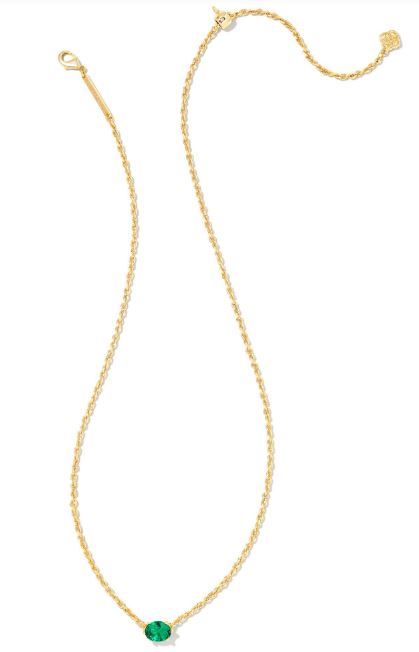 Kendra Scott Gold Cailin Crystal Necklace in Green Crystal