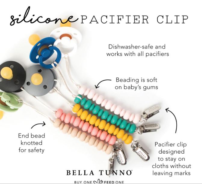 Bella Tunno Light Blue Pacifier Clip
