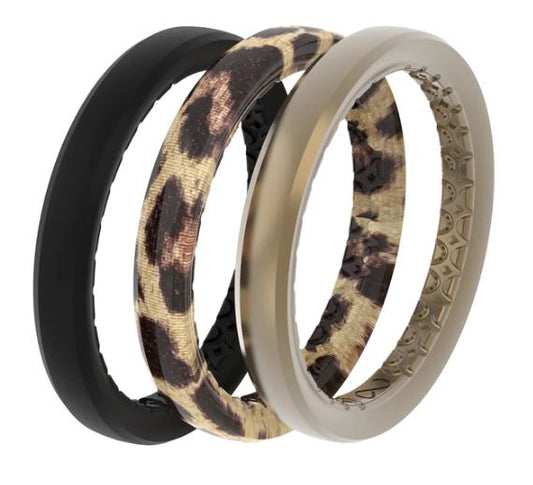 Groove Leopard Stackable Rings