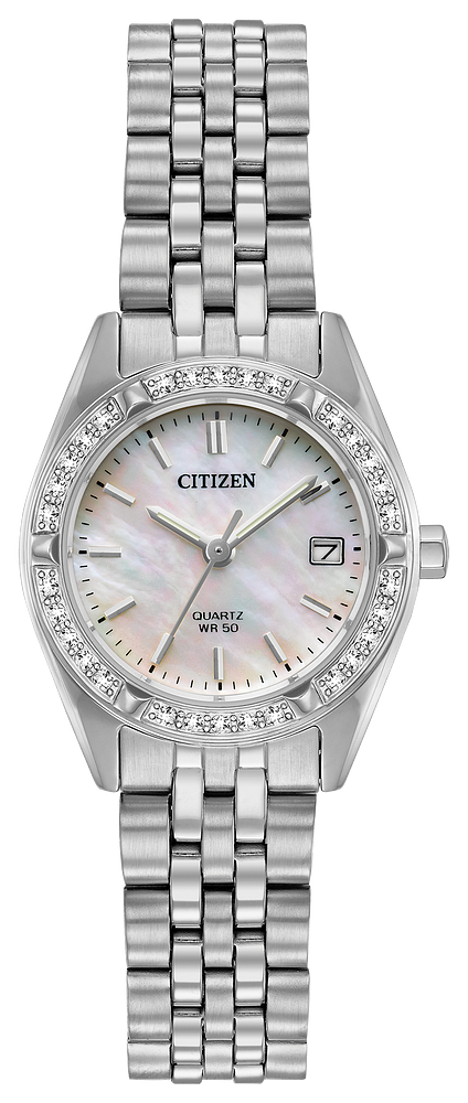 Ladies Stainless Steel Mother Of Pearl Quartz Citizen Watch