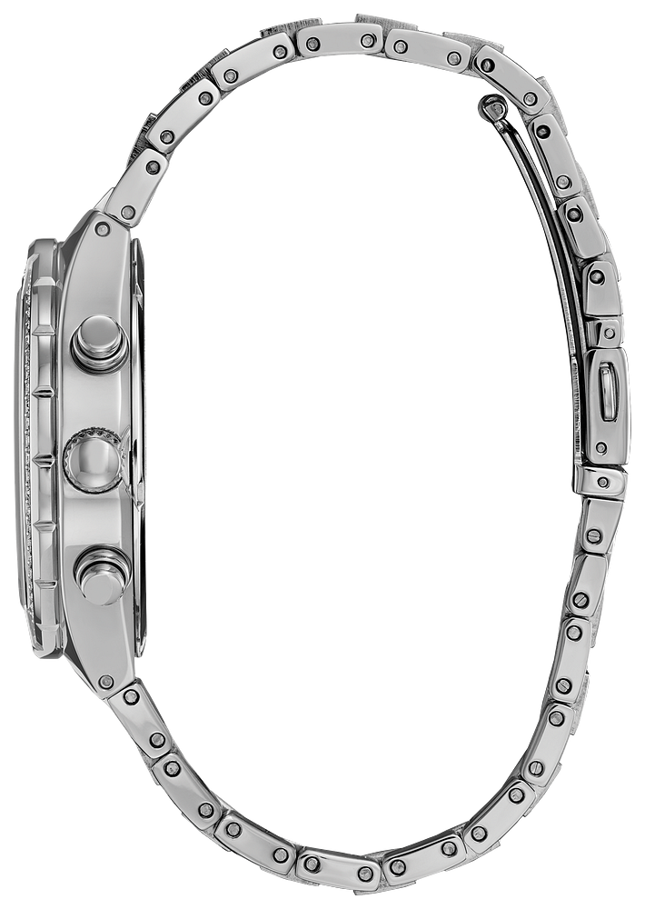 Mens Silver-Tone Crystal Eco-Drive Citizen Watch