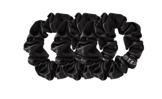 Teleties Jet Black Hair Scrunchie - Small