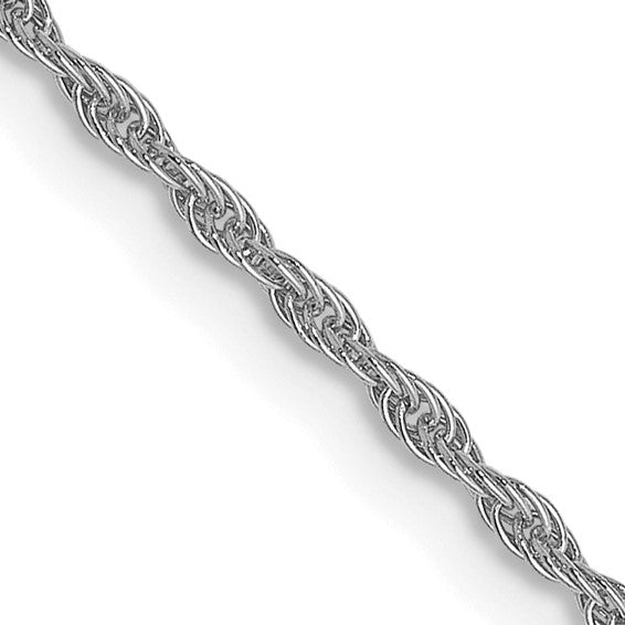 10K White Gold 1.2mm Loose Rope Chain - 16"