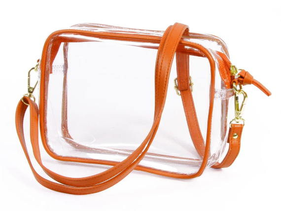 862 Desden Bridget Clear Purse with Vegan Leather Trim