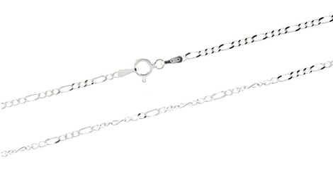 Sterling Silver 1mm Figaro Chain - 14"