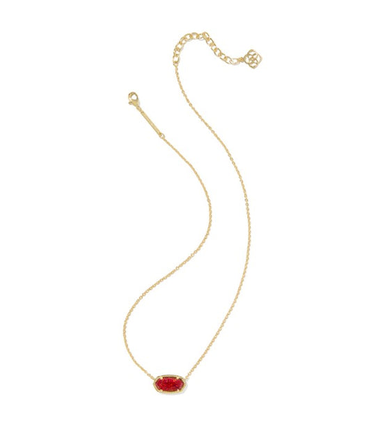 9608802375 Kendra Scott Elisa Necklace in Gold Red Kyocera Opal