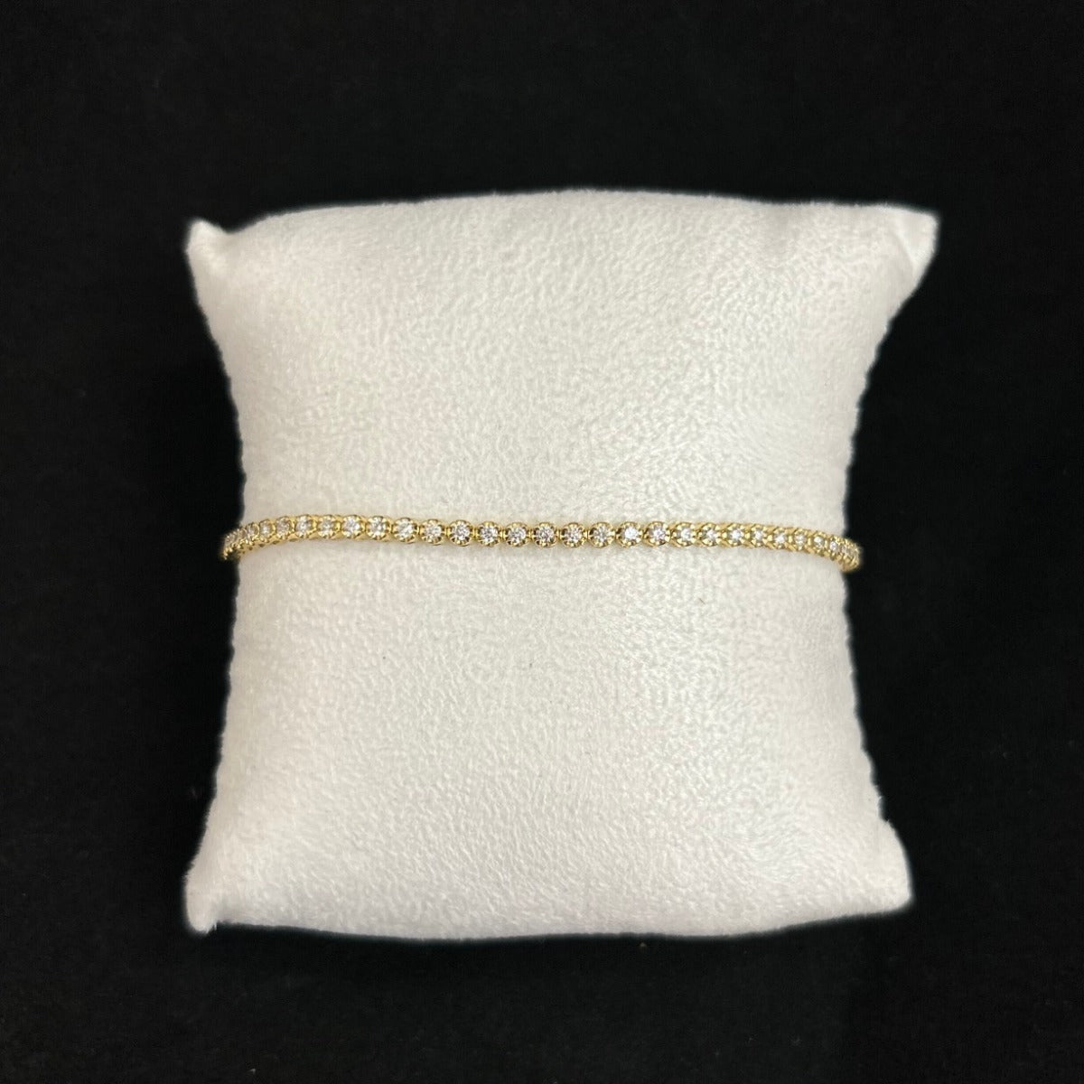 10K Yellow Gold 1.12CTTW Diamond Tennis Bracelet