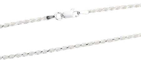 Sterling Silver 1.5mm Rope Chain - 12"