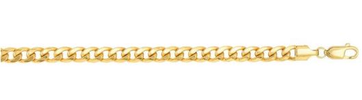 14K Yellow Gold 5.5mm Semi-Solid Miami Cuban Chain - 20"