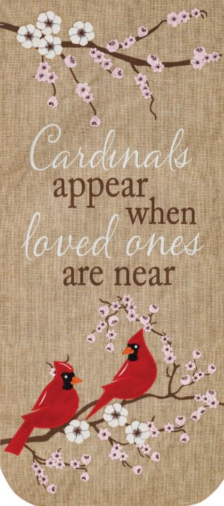 Cardinals Appear Applique Burlap Banner