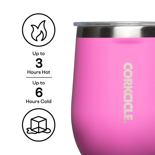 Corkcicle 12oz Stemless Wine Cup - Miami Pink
