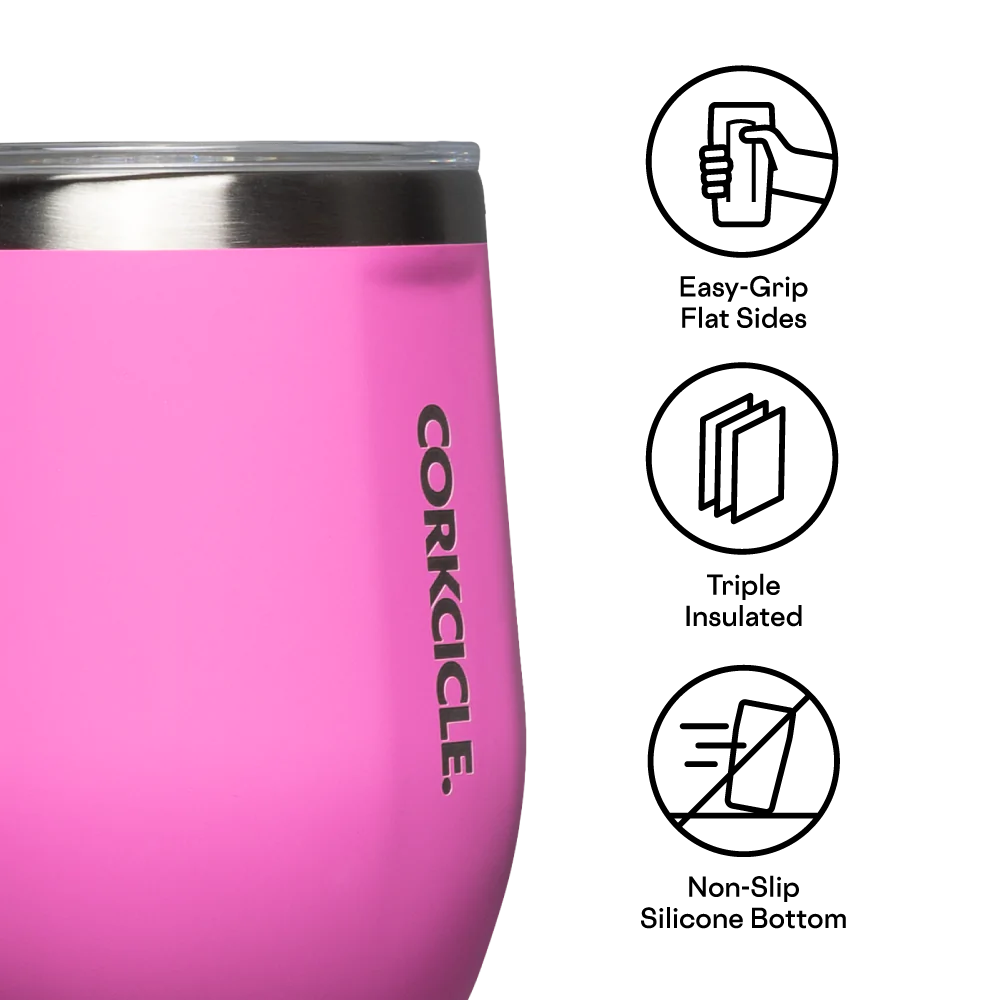 Corkcicle 12oz Stemless Wine Cup - Miami Pink