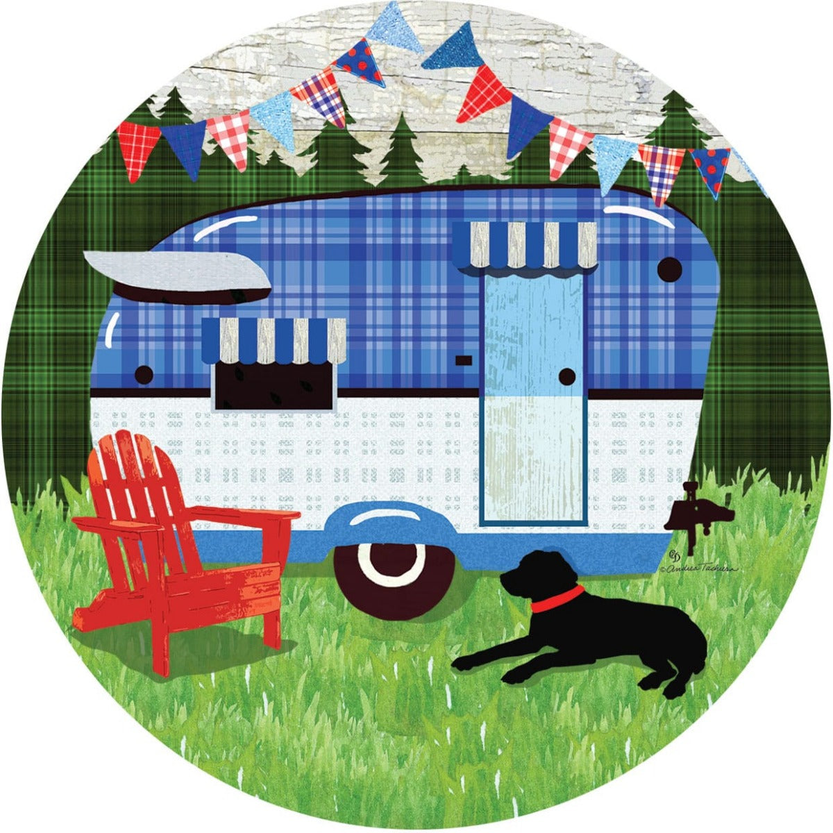 Blue Camper Stepping Stone