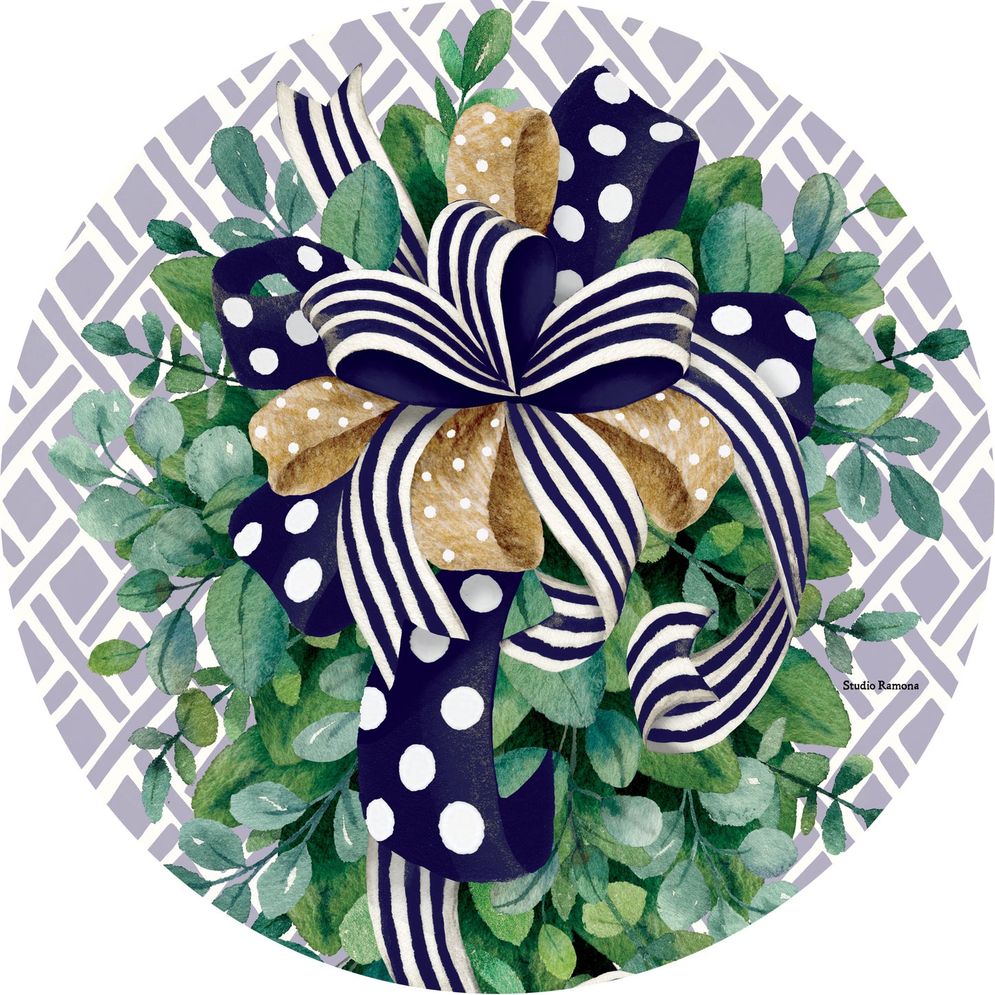 5854MG Custom Decor Accent Magnet Eucalyptus on Navy