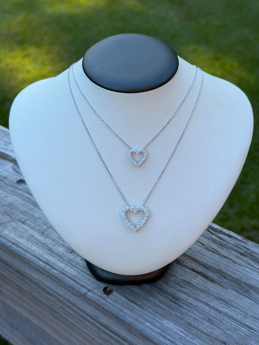Sterling Silver 1/2 CTW Lab Grown Diamond Heart Necklace With 18" Chain 0