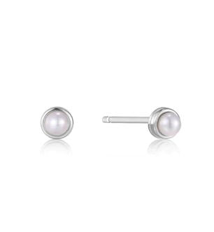 Ania Haie Silver Pearl Cabochon Stud Earrings