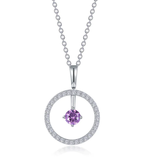 Lafonn Reversible Open Circle Birthstone Necklace - Alexandrite