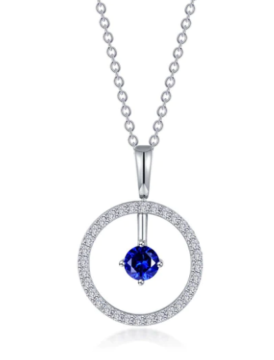Lafonn Reversible Open Circle Birthstone Necklace - Sapphire