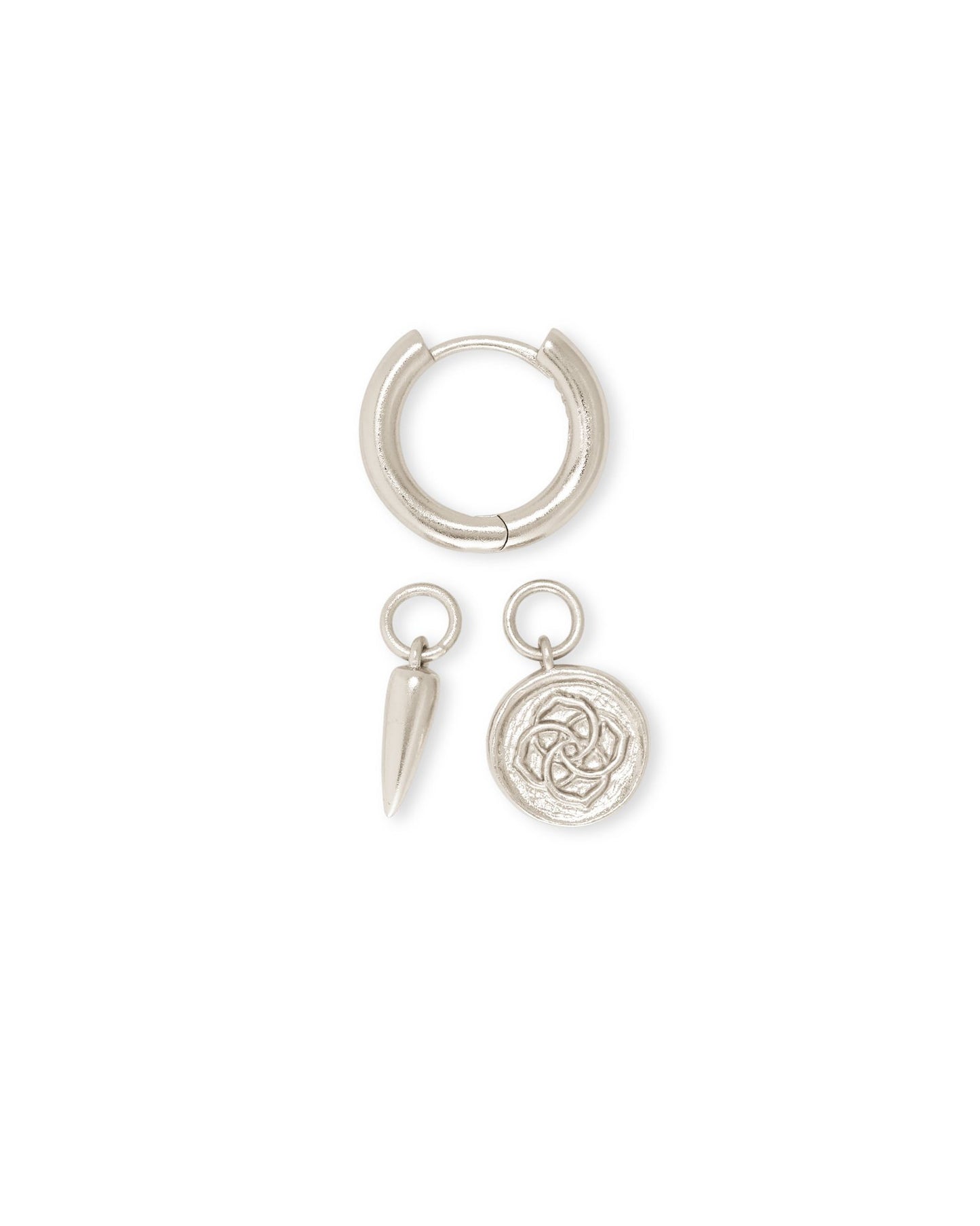 Kendra Scott Dira Coin Huggie Earrings in Silver