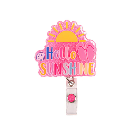 0123-BADGE-REEL-HELLO Simply Southern Hello Sunshine Badge Reel