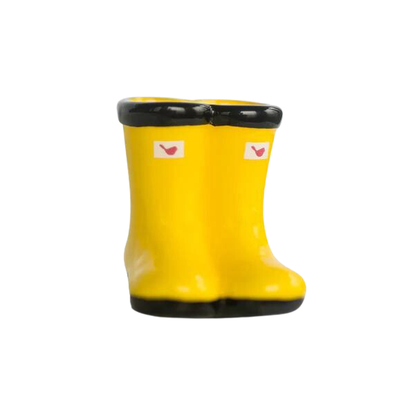 Nora Fleming St. Jude Jumpin' Puddles Yellow Rain Boots Mini