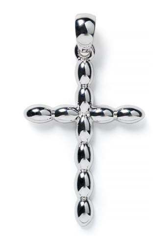 740 DER P1850 Southern Gates Sterling Silver Rice Bead Cross Pendant 0