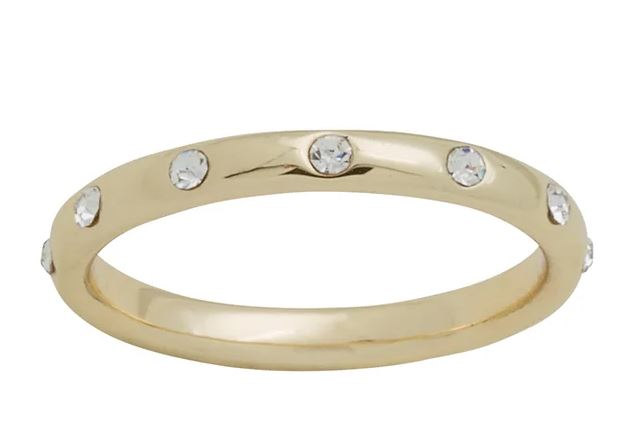 LAY-RING4/G Layers Eternity CZ Gold Tone Ring 0