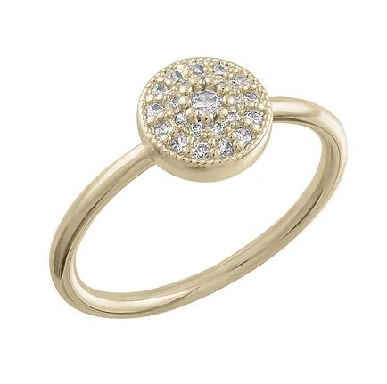 LAY-RING39/G Layers Round Cluster Cubic Zirconia Gold Tone Ring 0