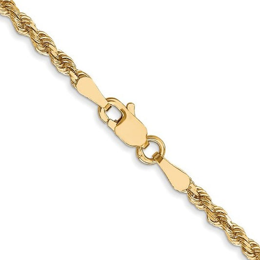 10K Yellow Gold 2.5mm Diamond Cut Rope Chain - 20"