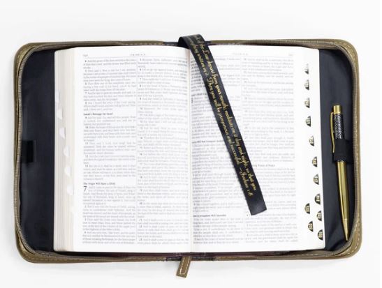 X-Large Olive & Peony Bible Cover - Philemon 1:7