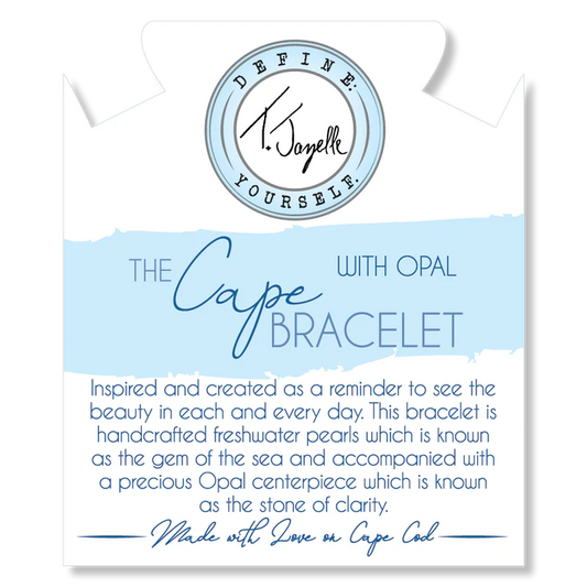 6 mm Pearl Beaded Bracelet With Pink Opal Ball