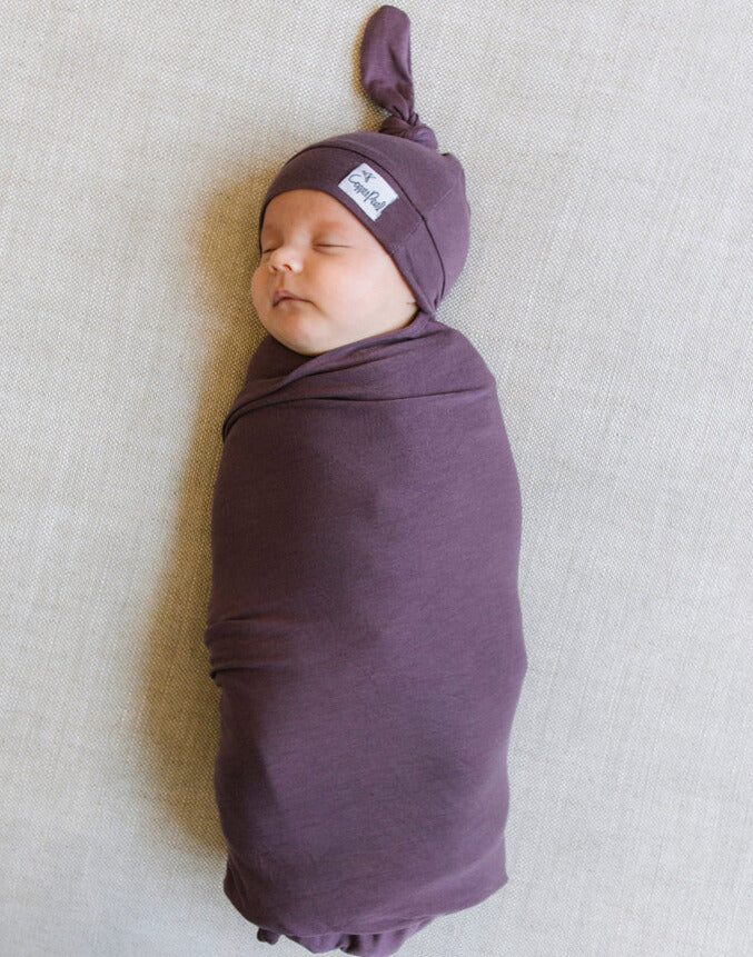 Copper Pearl Knit Swaddle Blanket - Plum