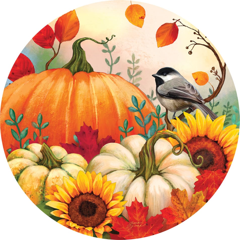 Pumpkins & Chickadees Accent Magnet